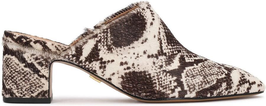 Kazar Mules made of patterned leather with natural hair finish
