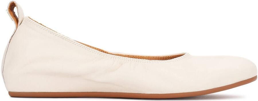 Kazar Off white ballerinas with gold monogram