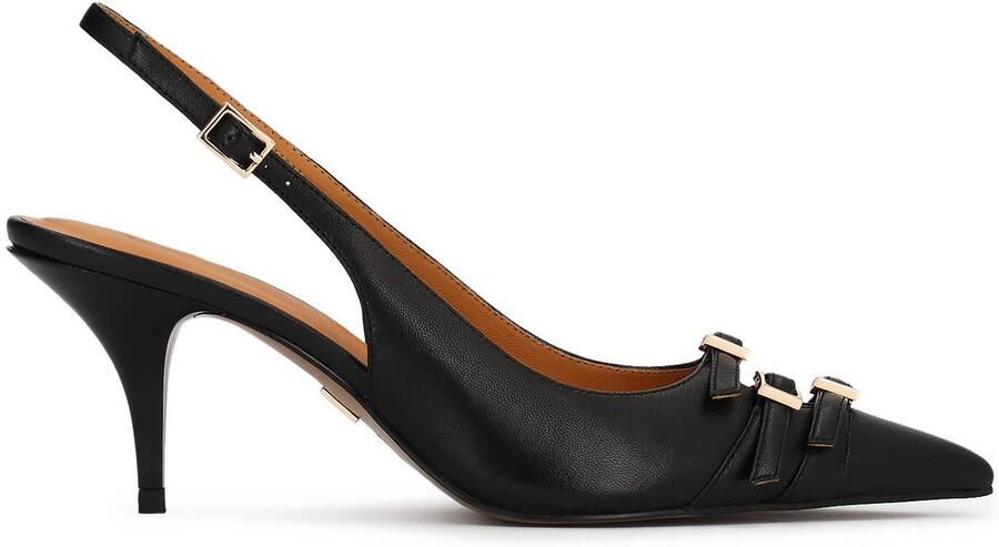 Kazar Open-toe pumps with open heels and pointed toes