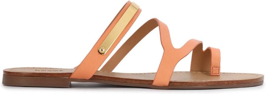 Kazar Orange slides with jewelry detailing