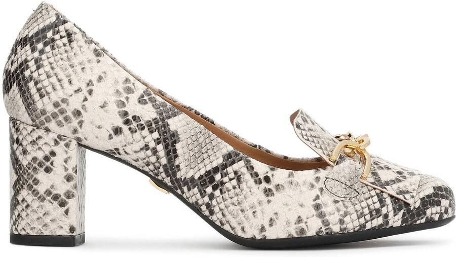 Kazar Patterned embossed leather pumps