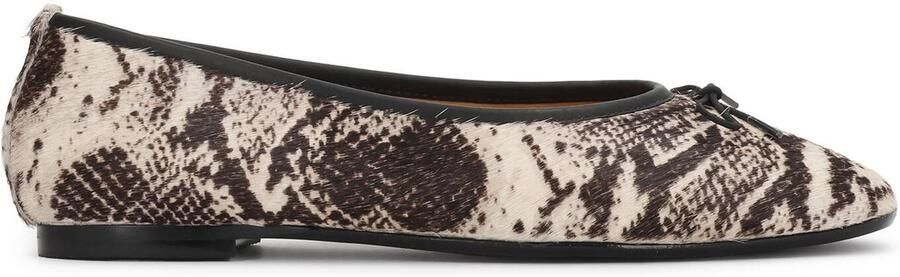 Kazar Patterned leather ballerinas with natural hair finish