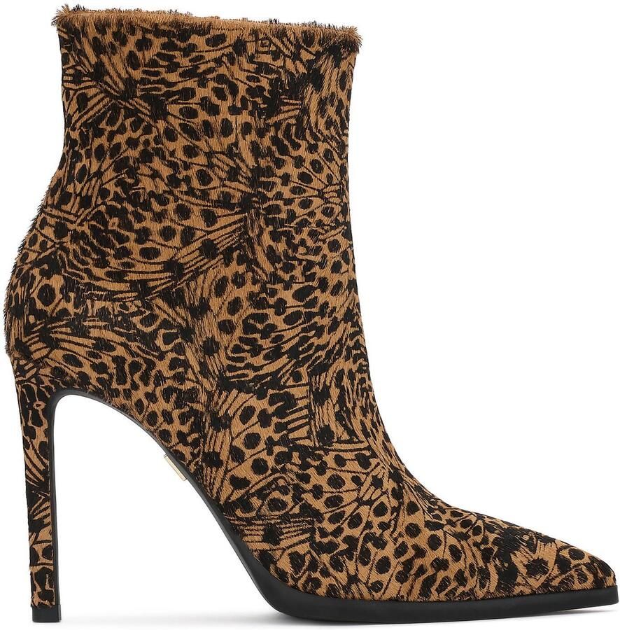 Kazar Patterned leather boots with natural hair finish