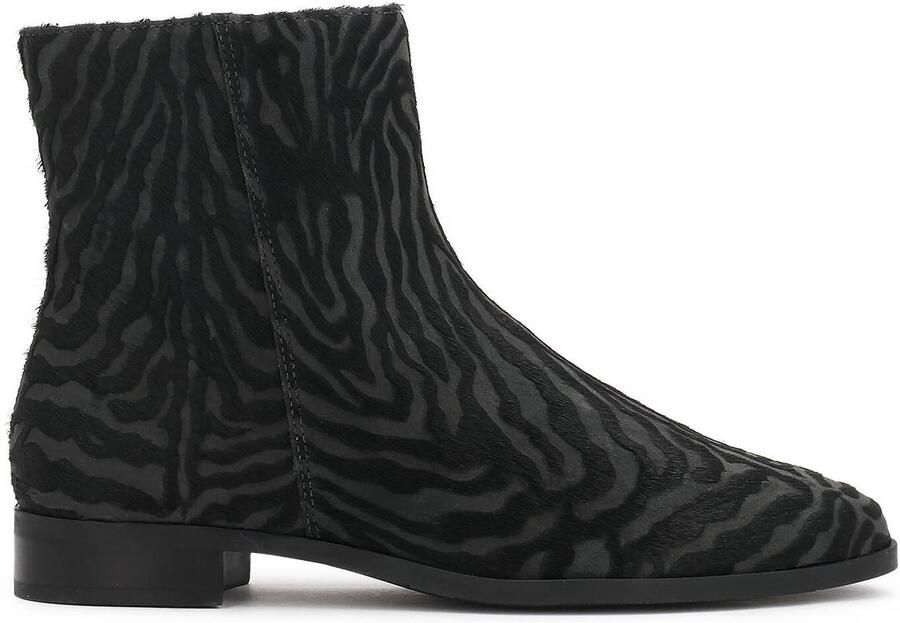 Kazar Gestreepte leren laarzen met natuurlijke haareinde