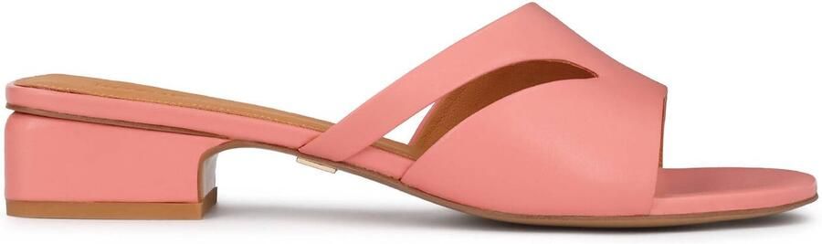 Kazar Pink mules with a wide heel