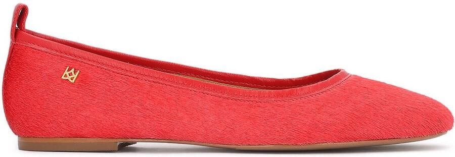 Kazar Red ballerinas made of leather with natural hair finish