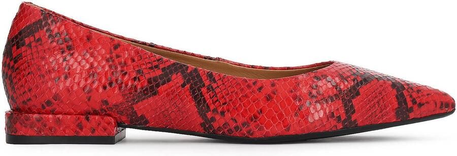 Kazar Red embossed leather pumps with animal motif