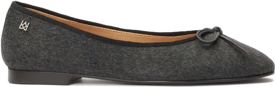 Kazar Structured gray fabric ballerinas