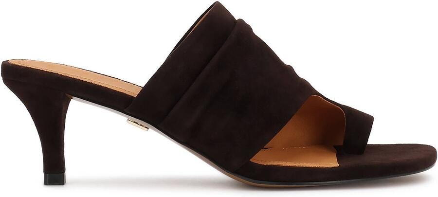 Kazar Suede mules with big toe belts