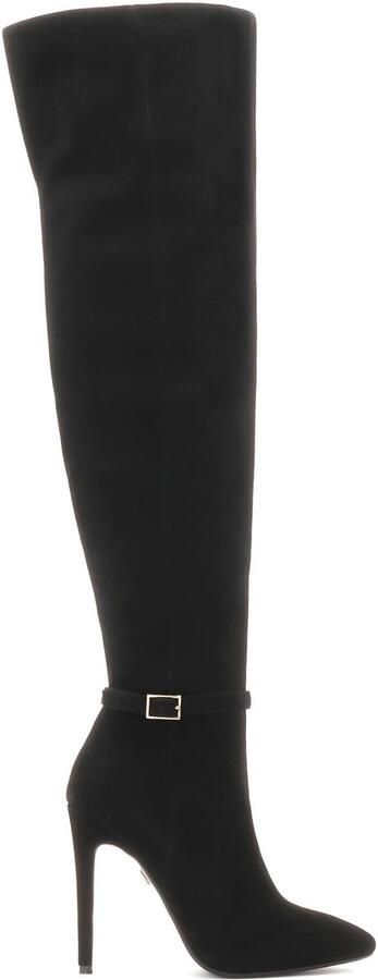 Kazar Suede oveer knee boots on a high stiletto heel