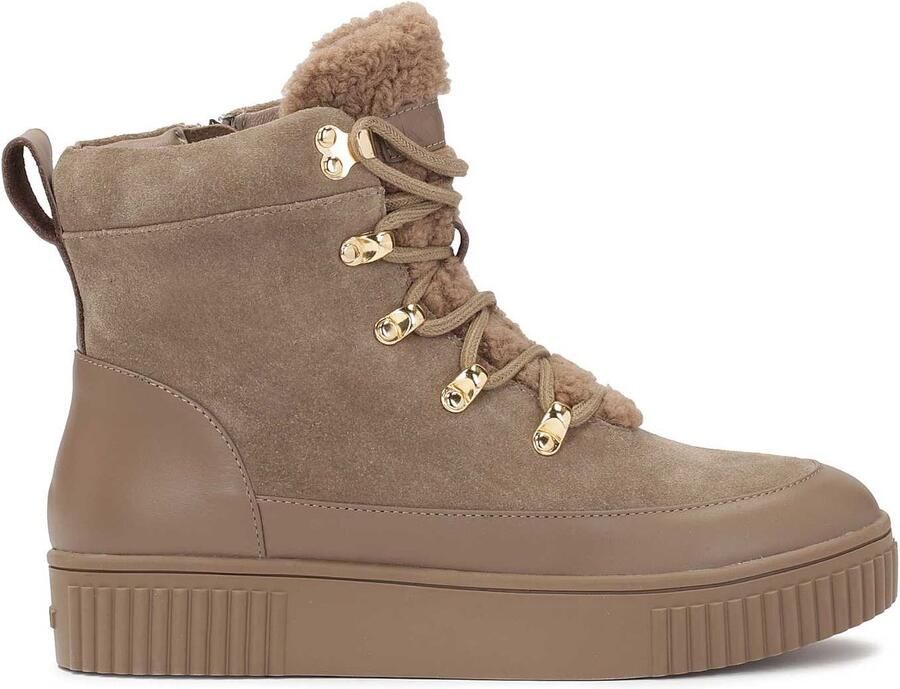 Kazar Taupe suede and smooth leather boots