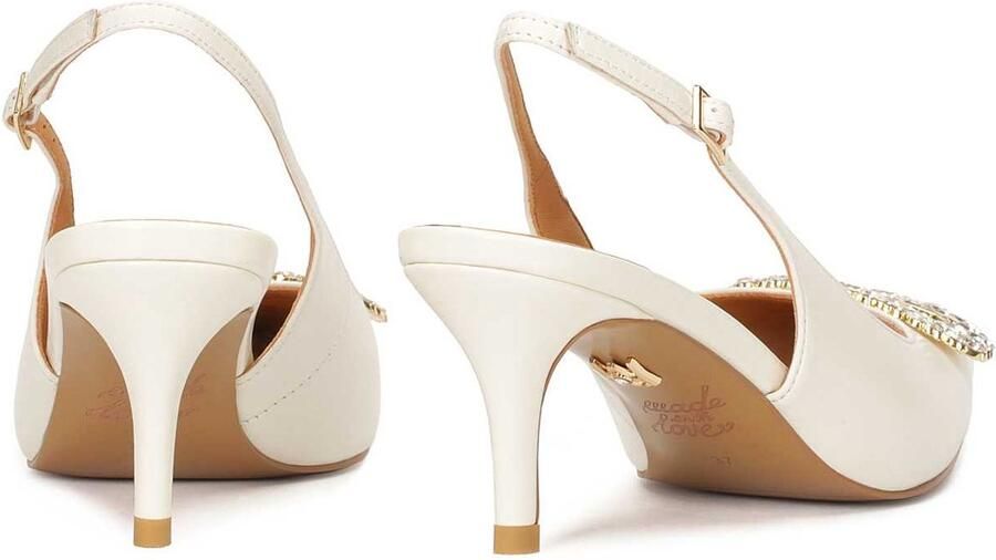 Kazar Bruiloft lage stiletto-pompen met sieradenversiering Beige Dames