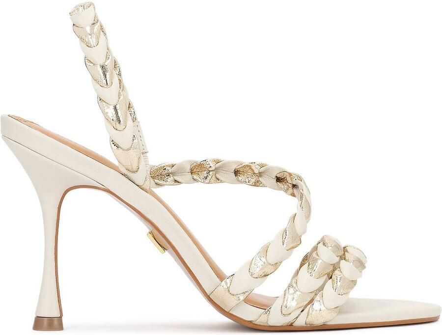 Kazar White and gold heeled sandals