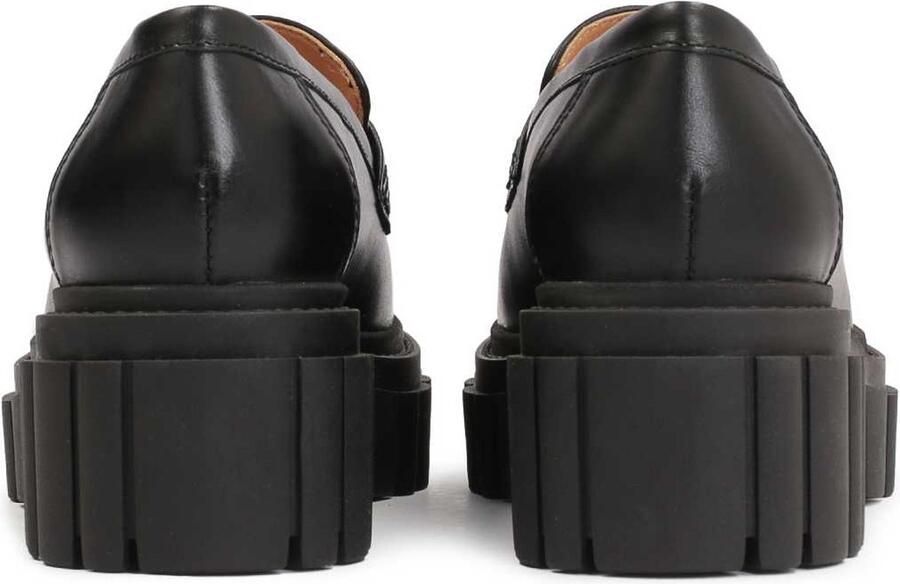 Kazar Zwarte leren dames halflaarzen op een dikke gegolfde zool - Foto 3