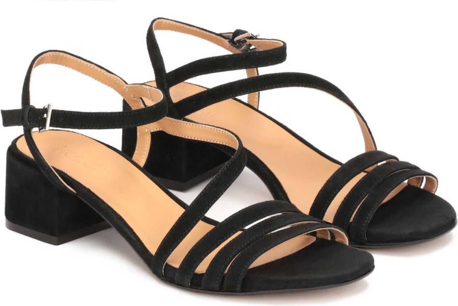 Kazar Klassieke zwarte dames sandalen met lage hakken