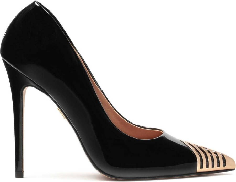 Kazar Lacquered pumps with decorated golden toe