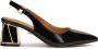 Kazar Lacquered pumps with open heel and embellished heel - Thumbnail 1