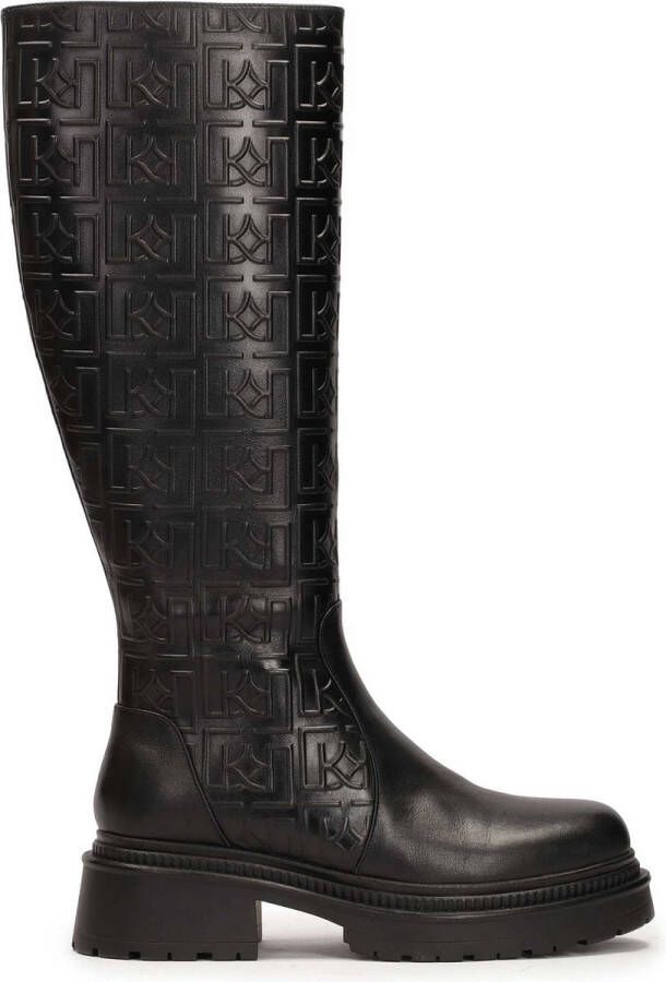 Kazar Leather boots embellished with embossed pattern