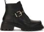Kazar Leather boots with decorative buckle flap - Thumbnail 1