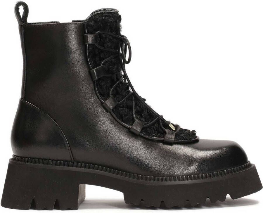 Kazar Leather boots with lambskin insert