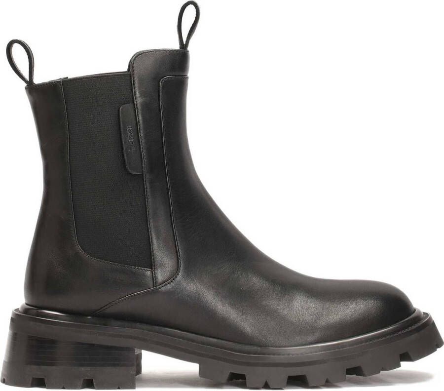 Kazar Leren laarzen met slip-on bovenwerk Black Dames