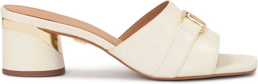 Kazar Leather flip-flops on a rounded heel with a gold insert