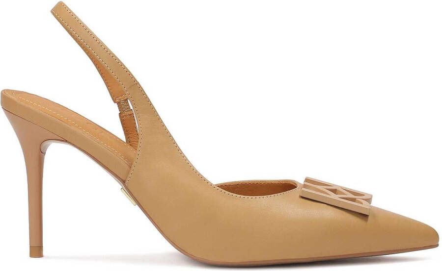 Kazar Leather pumps with open hee