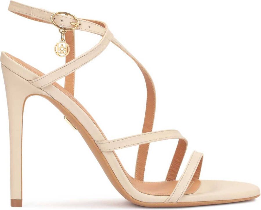 Kazar Leather sandals on a heel with criss-cross strap