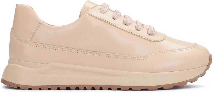 Kazar Lichtbeige leren damessneakers