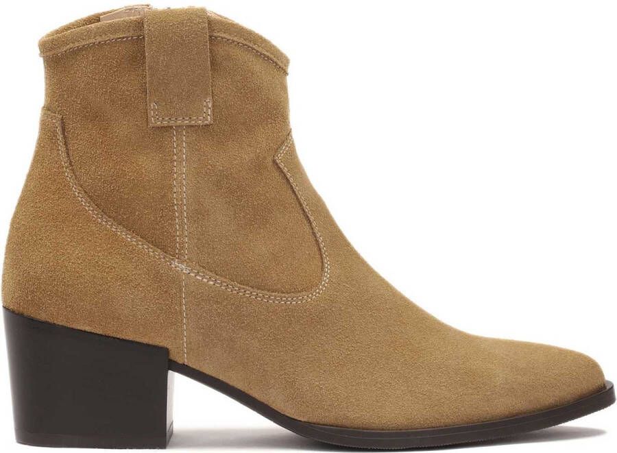 Kazar Light brown suede boots in cowboy style