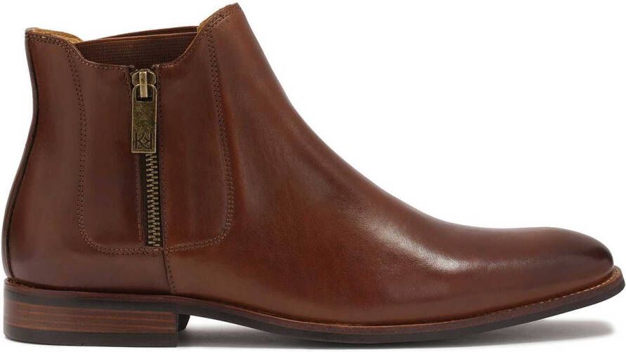 Kazar Men's leather boots in cognac color
