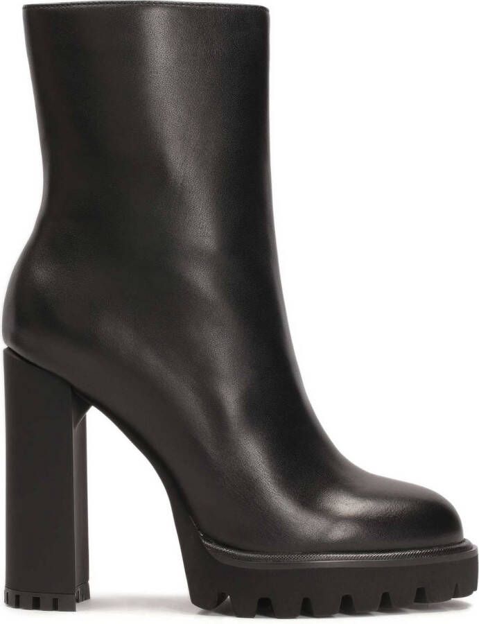 Kazar Minimalist black boots with high heel and platform