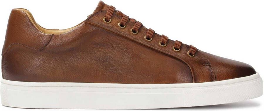 Kazar Minimalist brown sneakers with white sole