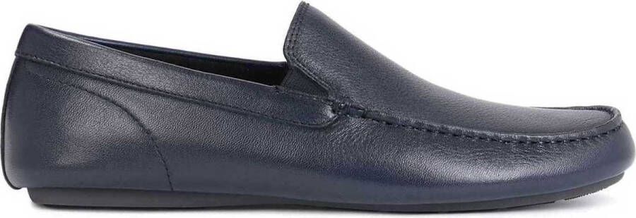 Kazar Mocassins à enfiler en cuir bleu marine pour hommes