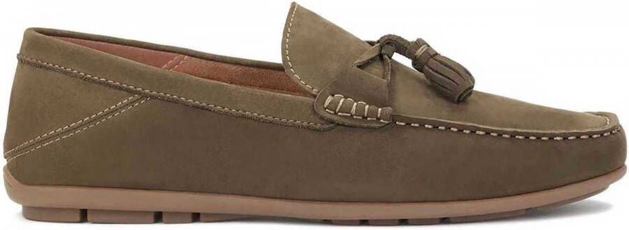 Kazar Mocassins en nubuck kaki avec glands