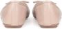 Kazar Nude leren ballerina's met strik en metalen label Beige Dames - Thumbnail 3