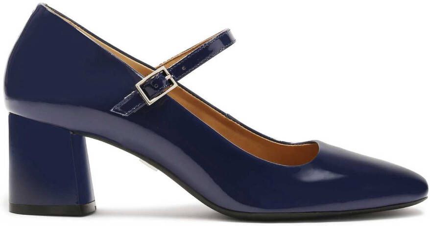 Kazar Donkerblauwe gelakte pumps met lage hak Blue Dames