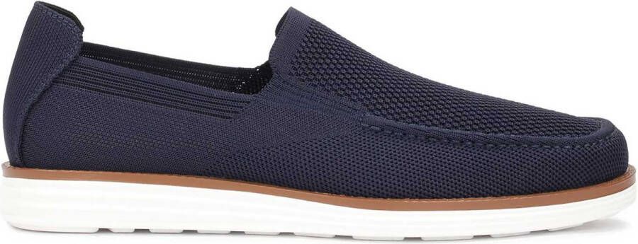 Kazar Donkerblauwe instapschoenen van stretchstof Blue Heren