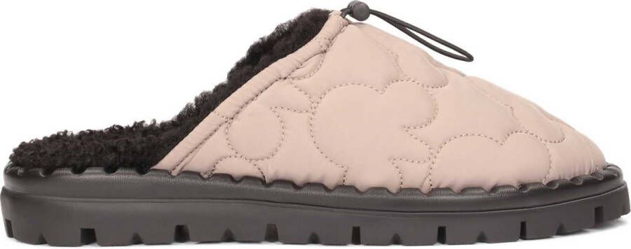 Kazar Nylon warm slippers in taupe colour