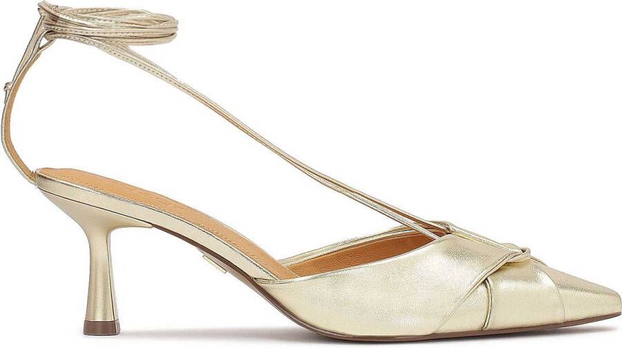 Kazar Open heel pumps in gold color