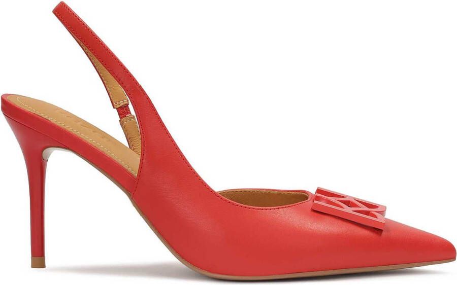 Kazar Open-heel pumps in red leather