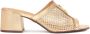 Kazar Openwork gouden muiltjes versierd met een monogram Yellow Dames - Thumbnail 1