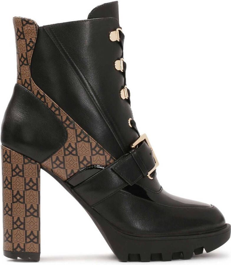 Kazar Patterned leather boots with high post and thick sole