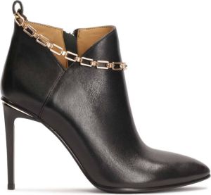 Kazar Phenomenal boots on a slender stiletto heel with a striking chain at the ankle