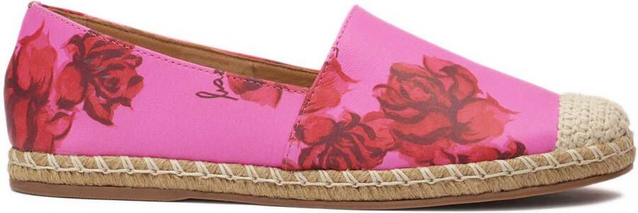 Kazar Pink leather espadrilles with a floral print