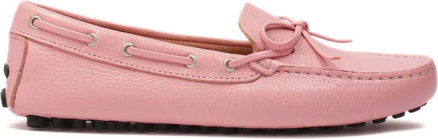 Kazar Pink leather moccasins with thong