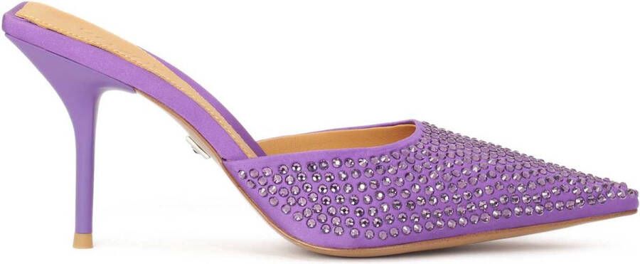 Kazar Purple flip-flops with square sole and pointed nose