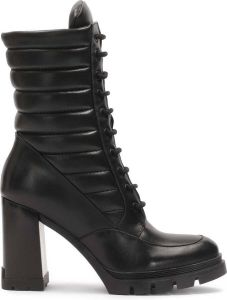 Kazar Quilted leather lace-up boots