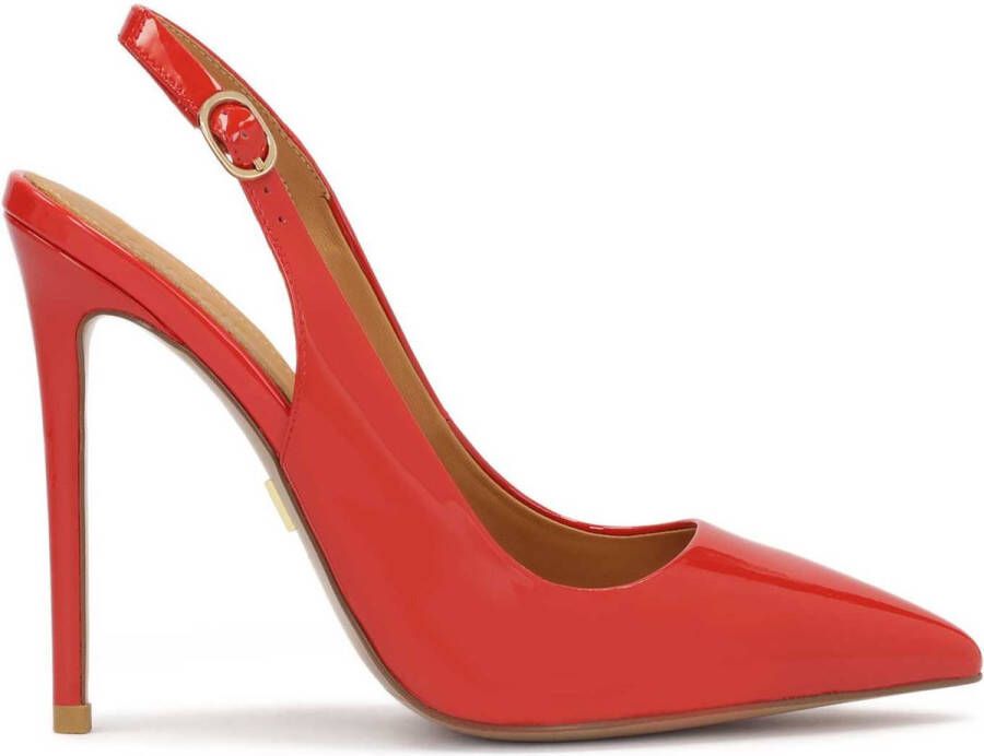 Kazar Red lacquered slingback pumps