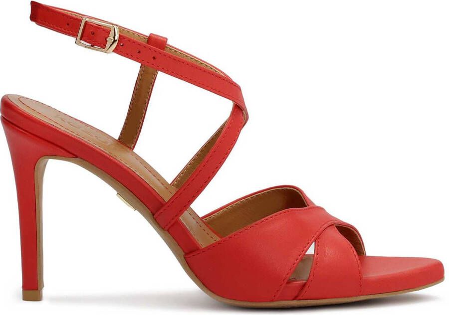 Kazar Red leather sandals with criss-cross straps
